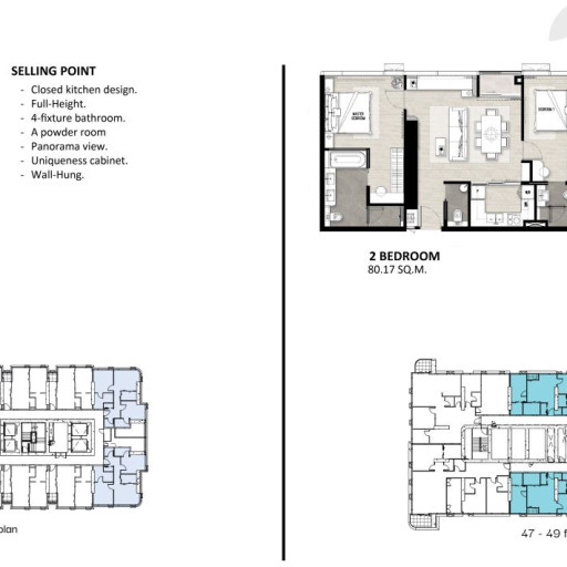 Once Wongamat, Двуспальная квартира - 74 м²