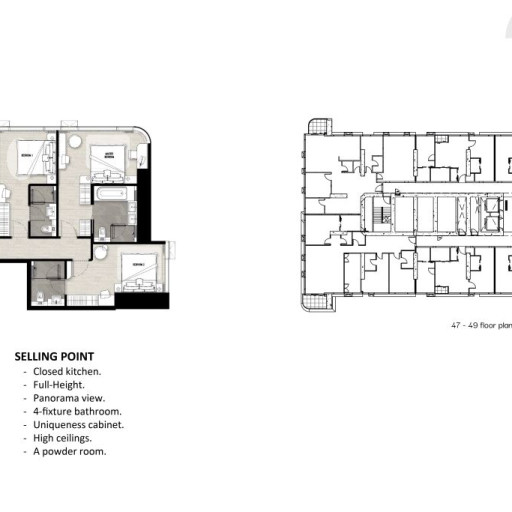 Once Wongamat, Квартира с 3-мя спальнями - 123 м²